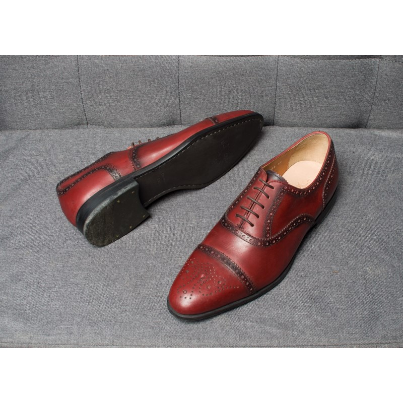 Giày Da Nam Thời Trang Lịch Lãm Kiểu Dáng Oxford Chất Liệu Da Bê Nhập Khẩu