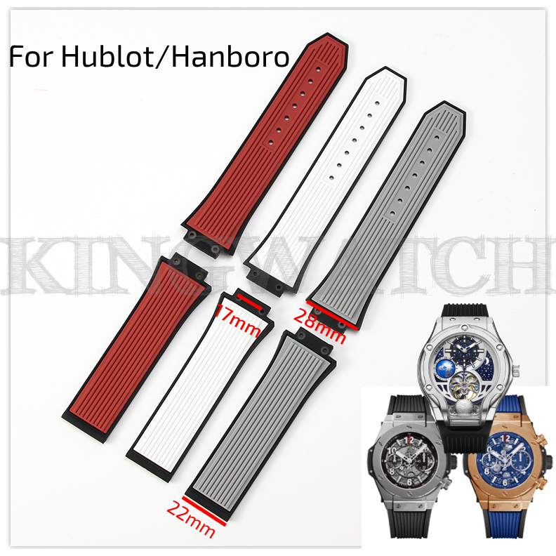 Dây Cao su cho đồng hồ Hanboro/hb 28x22x17mm - Size nam