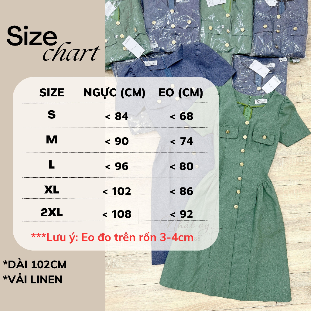 Đầm đi chơi NHẬT VY tay ngắn dáng xoè cổ V đính cúc xếp ly kiểu chất linen phù hợp dạo phố cafe sang chảnh - D2585