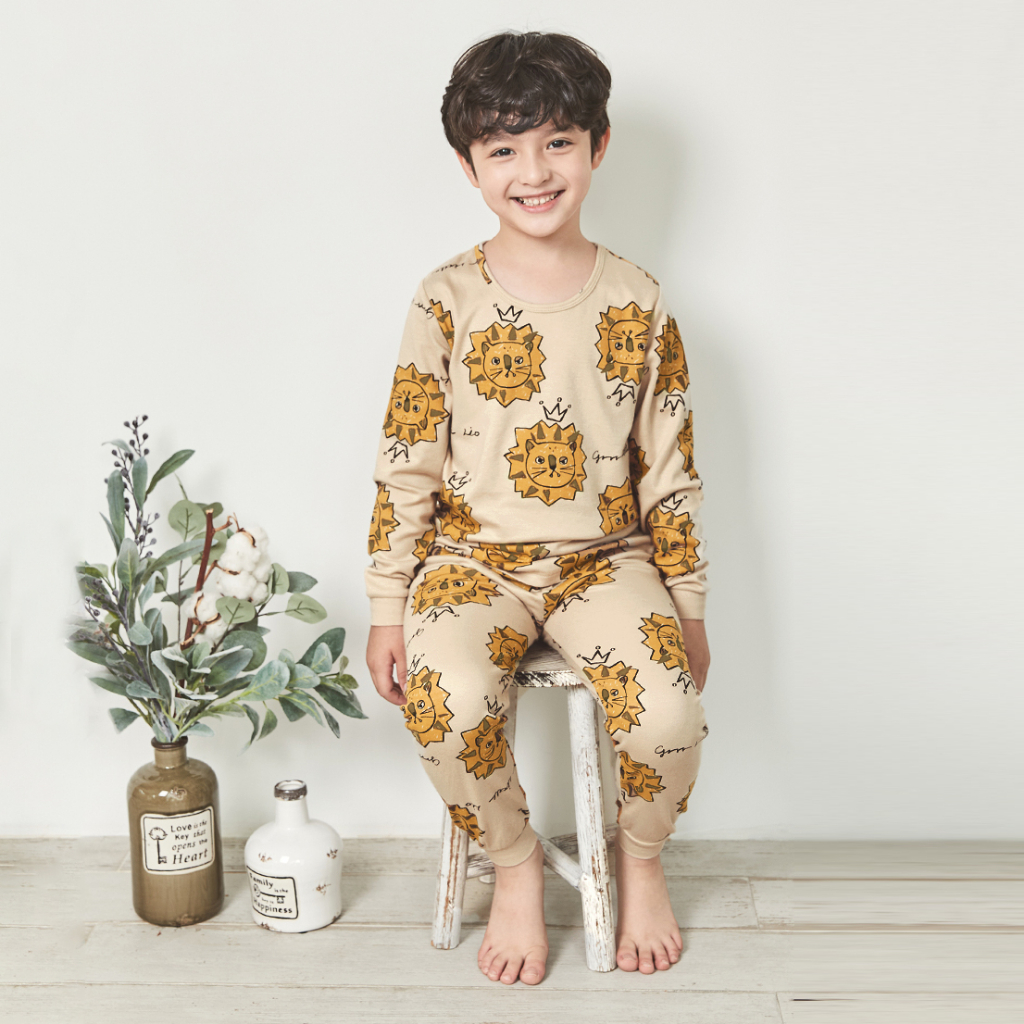 Đồ bộ tay dài quần áo thun cotton mịn dáng rộng  mặc nhà mùa đông cho bé gái  và bé trai Unifriend Hàn Quốc U2023-40