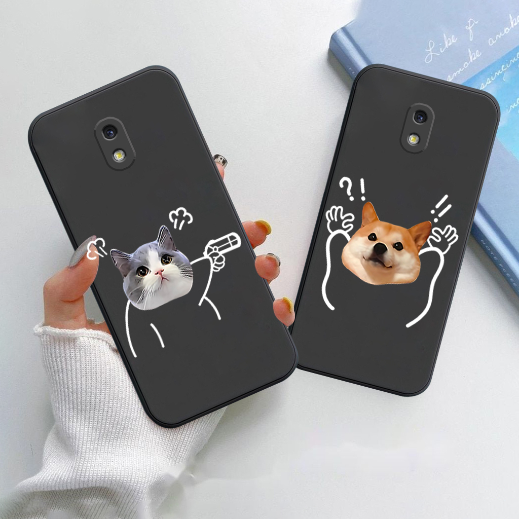 Ốp lưng Samsung J7 Pro, J3 Pro, J5 Pro silicon mềm bảo vệ camera hình cặp đôi dễ thương, mèo chó hoạt hình