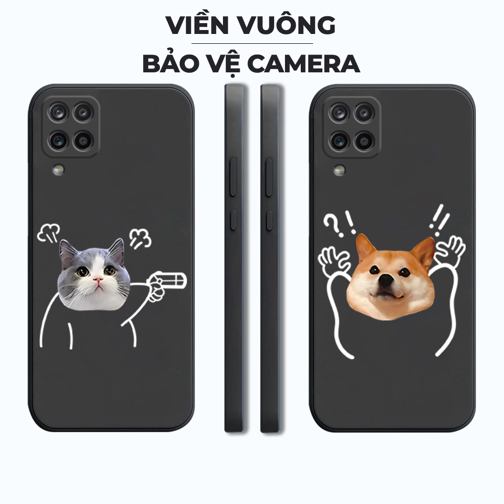 Ốp lưng Samsung A12, M12, A22 4G, A22 5G, M22 4G, M32, M33,M53 silicon mềm bảo vệ camera hình cặp đôi dễ thương, mèo chó