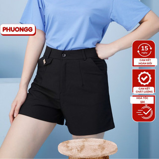 Quần sooc nữ PHUONGG  chất vải cotton 2 biên cao cấp mặc đi chơi