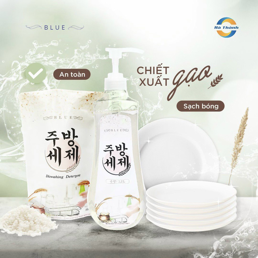 Nước Rửa Chén BLUE 800g Tinh Chất Gạo, Bảo Vệ Da Tay