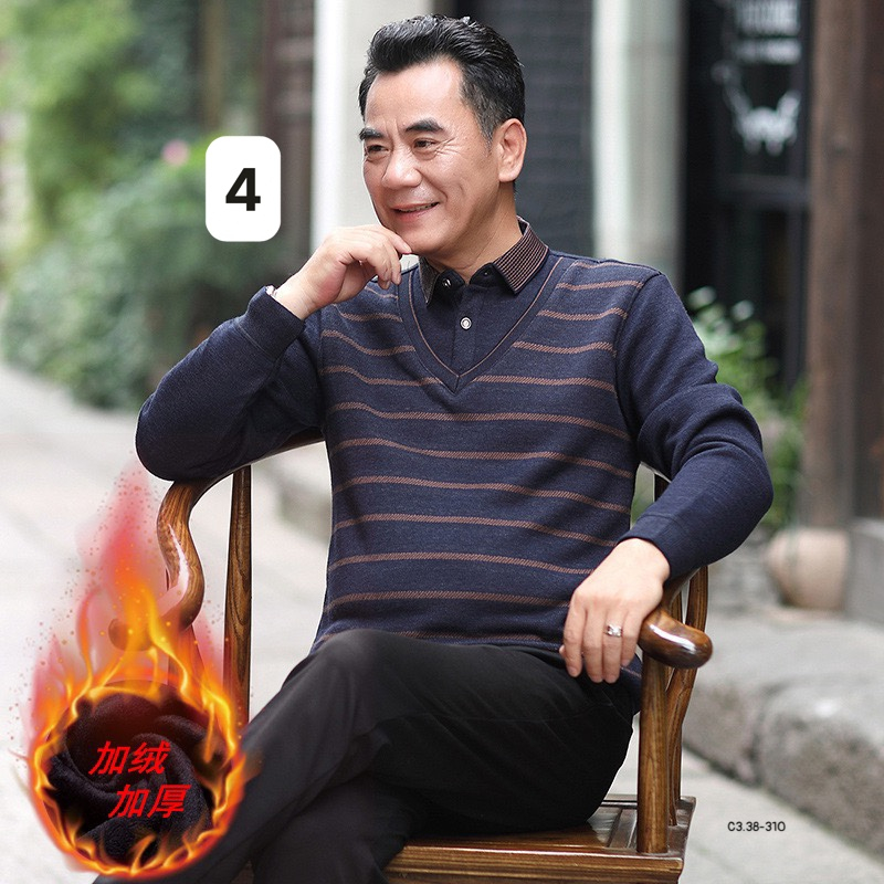 Áo len lót lông ⚡ HÀNG LOẠI 1 ⚡ áo len lót lông cực ấm dành cho các cha, ông, mẫu mới