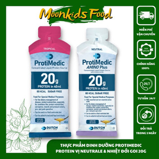 Protimedic 20g vị trung tính và nhiệt đới thực phẩm bổ sung dinh dưỡng cho trẻ, người bệnh suy dinh dưỡng, gymer