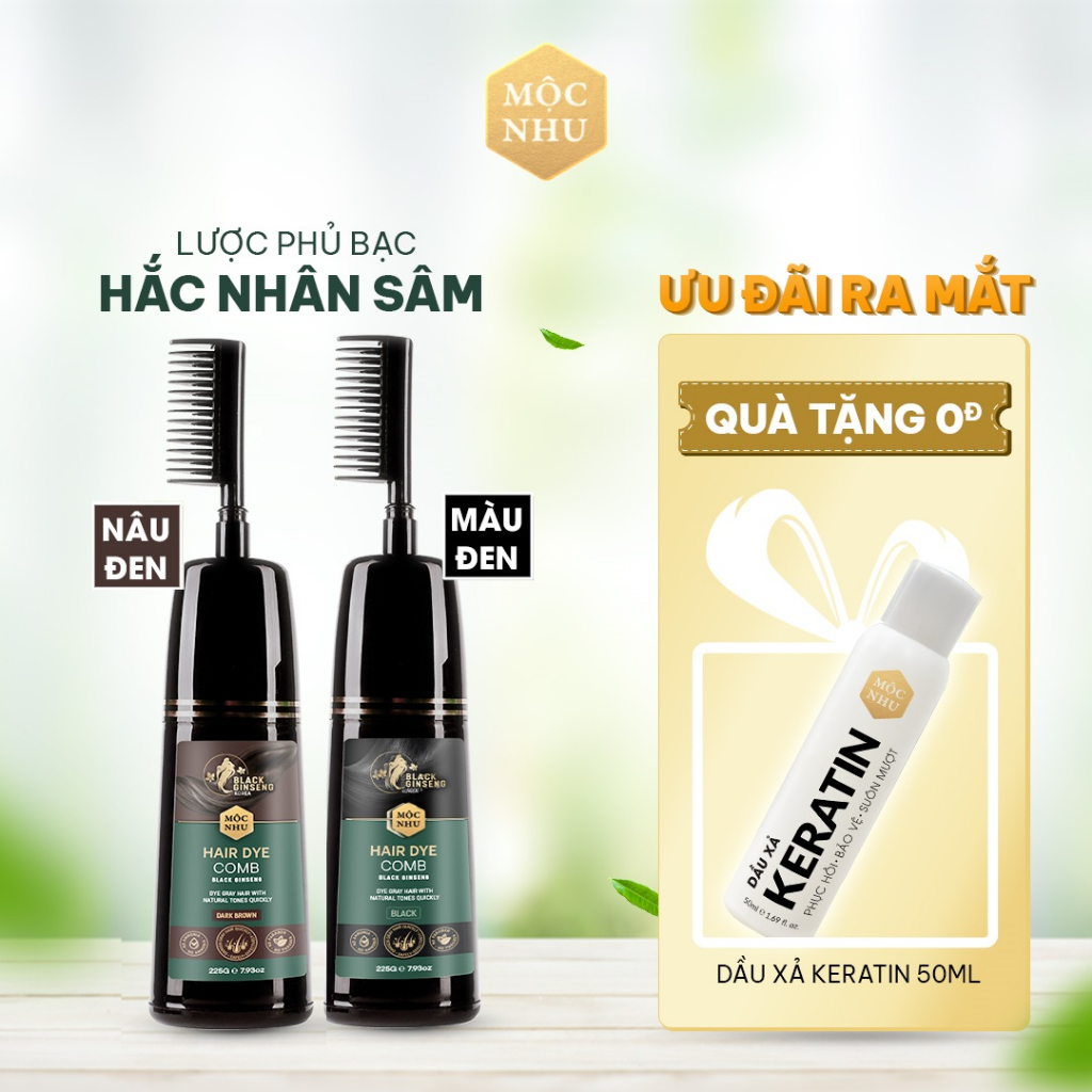 Dầu Gội Hắc Sâm Mộc Nhu Phủ Đen Mái Tóc Bạc 225g - Hair Dei Comb Black Ginseng Shampoo