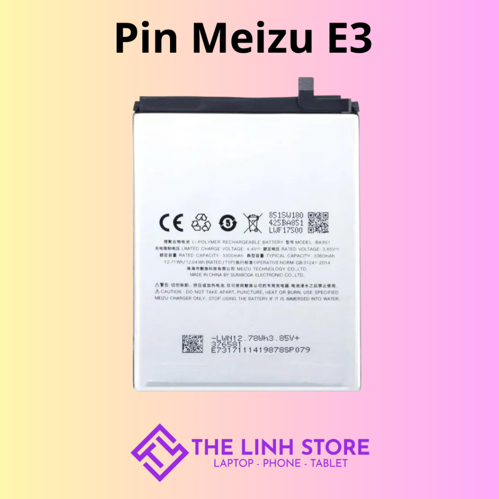 Pin Meizu E3 mã BA851 3360mAh