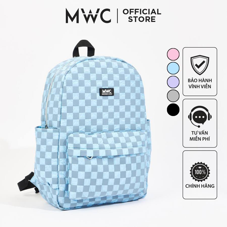 Balô MWC 1176 - Balo Kẻ Sọc Thời Trang Chất Vải Mềm Mịn, Đa Năng Đi Học, Đi Chơi Chống Sock, Chống Thấm Nước