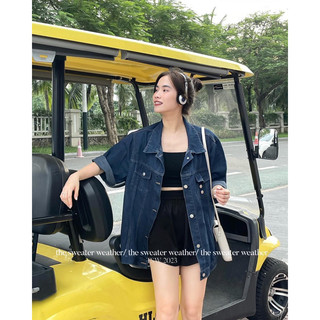 Áo khoác denim tay lỡ oversize the.sweaterweather TSW (ảnh thật)