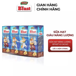 B'Fast sữa lúa mạch canxi bổ sung năng lượng lốc 4 hộp170ml