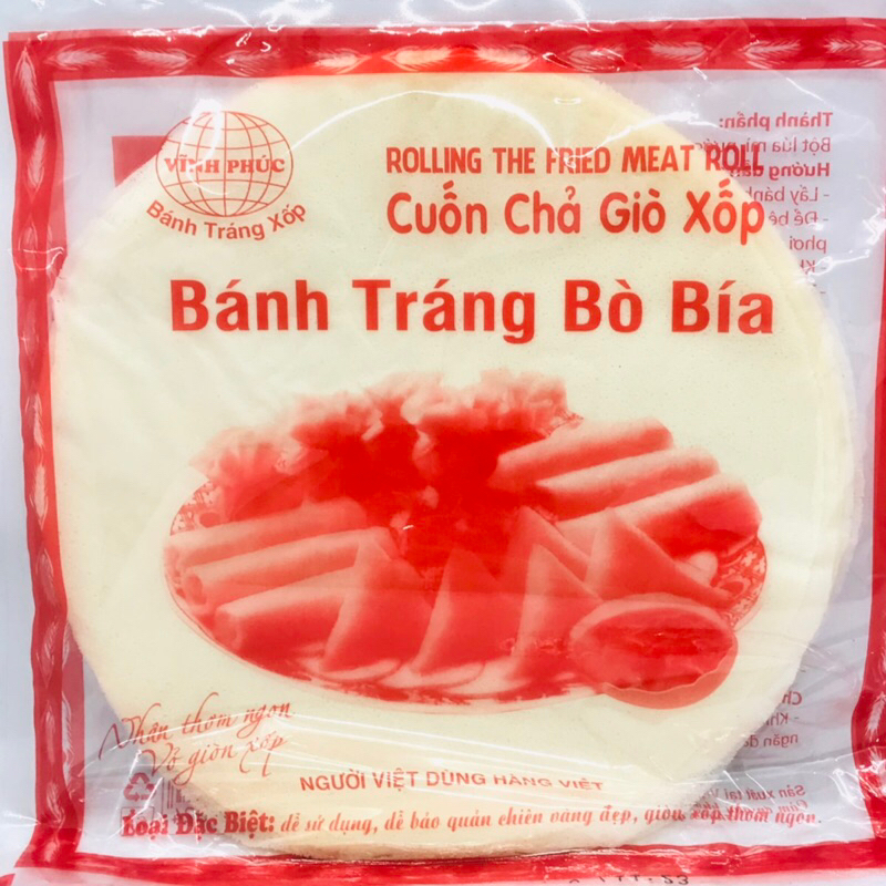 Gói 30 Lá Bánh Tráng Đậu Xanh Bò Bía Cuốn Chả Giò sz 16
