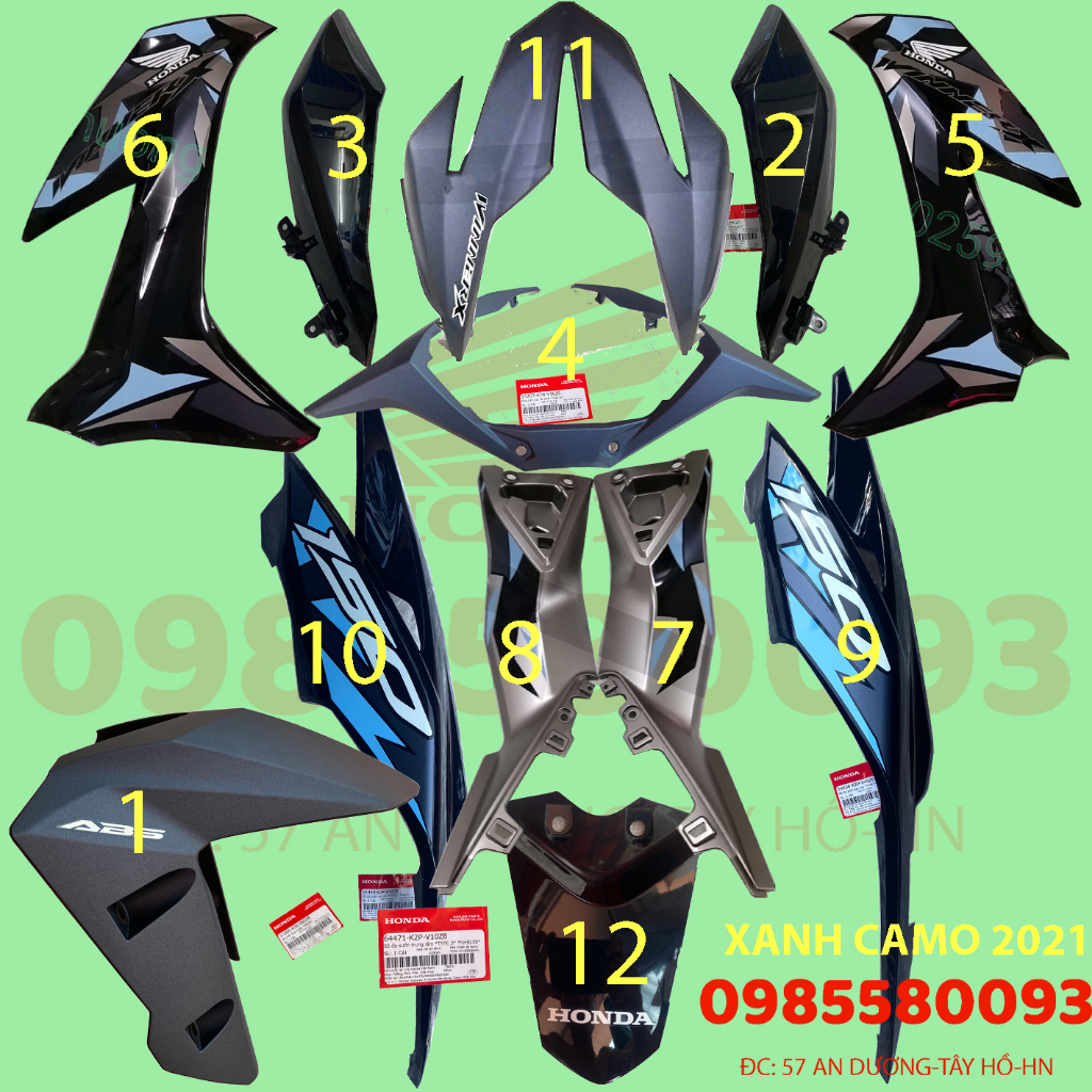 Dàn áo Winner X Xanh Camo đời 2021 chính hãng (bán lẻ)