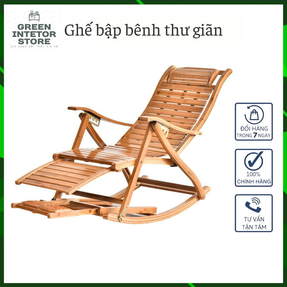 Ghế tre bập bênh, ghế bập bênh, ghế thư giãn, ghế xếp gọn ghế ngoài trời ban công bằng tre cao cấp - gd470