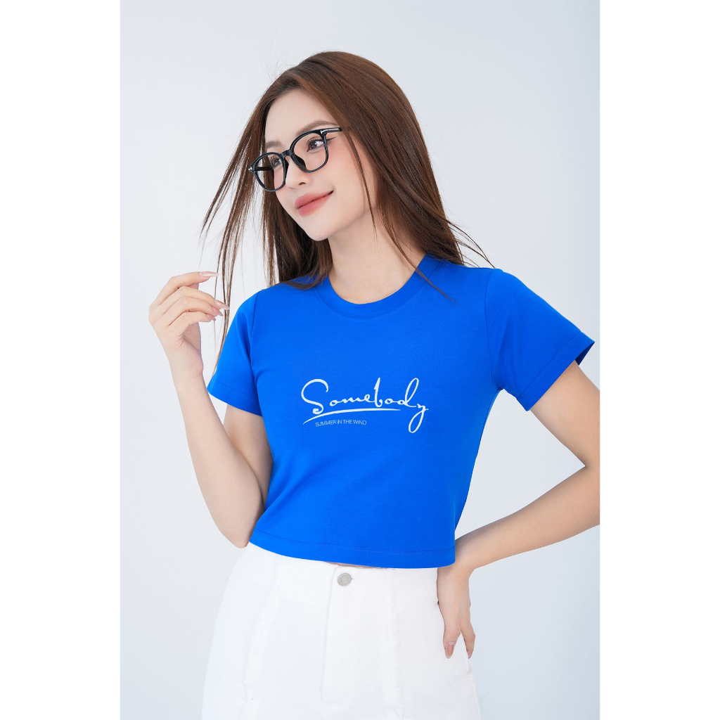 Áo croptop kiểu in chữ Somebody - Áo laptop ôm thời trang chất liệu Cotton - CR6267