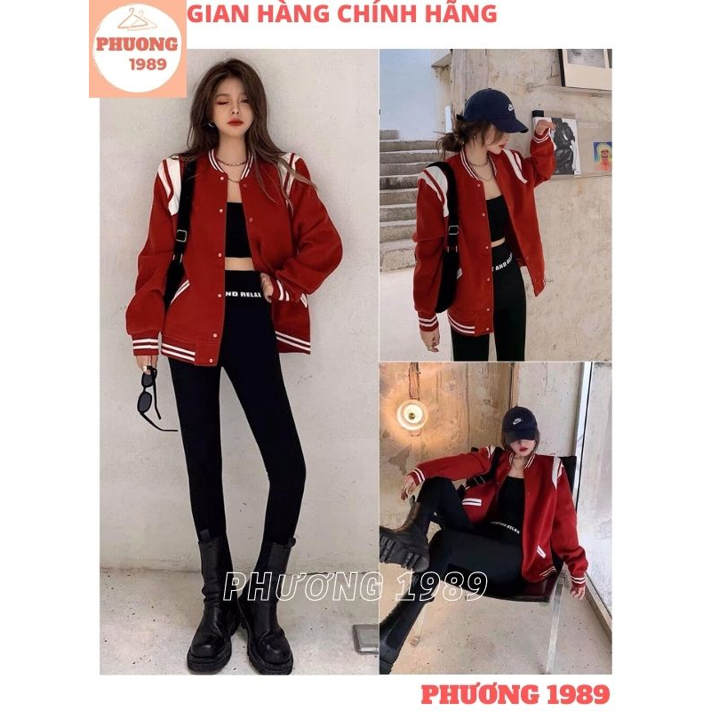Áo Khoác Bomber Teddy Đỏ Mận Chất Liệu Nỉ Bông Phối Viền Sọc Dày Dặn - Áo Khoác Sơn Tùng MTP Cá Tính Trẻ Trung - 1989