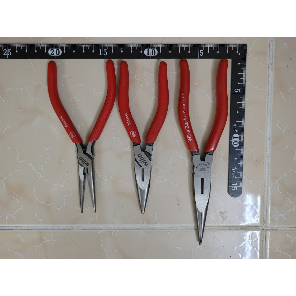 Kìm quấn mỏ nhọn kiểu thuôn Wiha 160mm/200mm cán nhúng mới chưa sử dụng
