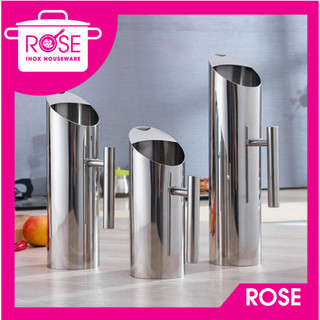 Ca trà đá inox hình ống trúc, inox cao cấp - Bình Inox Rót trà hình trụ miệng xéo 1L