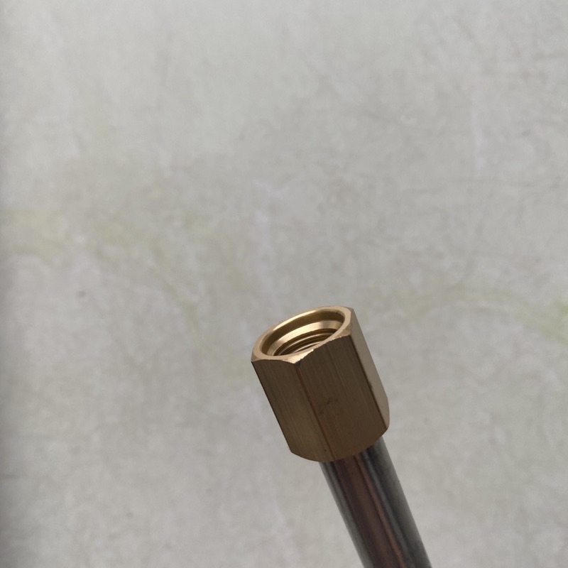 Thanh  nối dài súng rửa xe áp lực cao 25cm - Thanh dài inox, 2 đầu ren bằng đồng