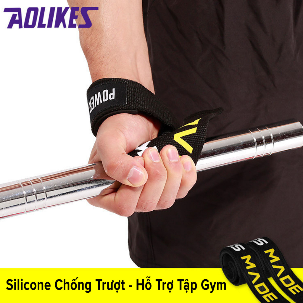 Dây Kéo Lưng Lifting Straps Hỗ Trợ Các Bài Tập Kéo Khi Thể Hình, Tập Gym AOLIKES AL 7637  Chính Hãng Aolikes