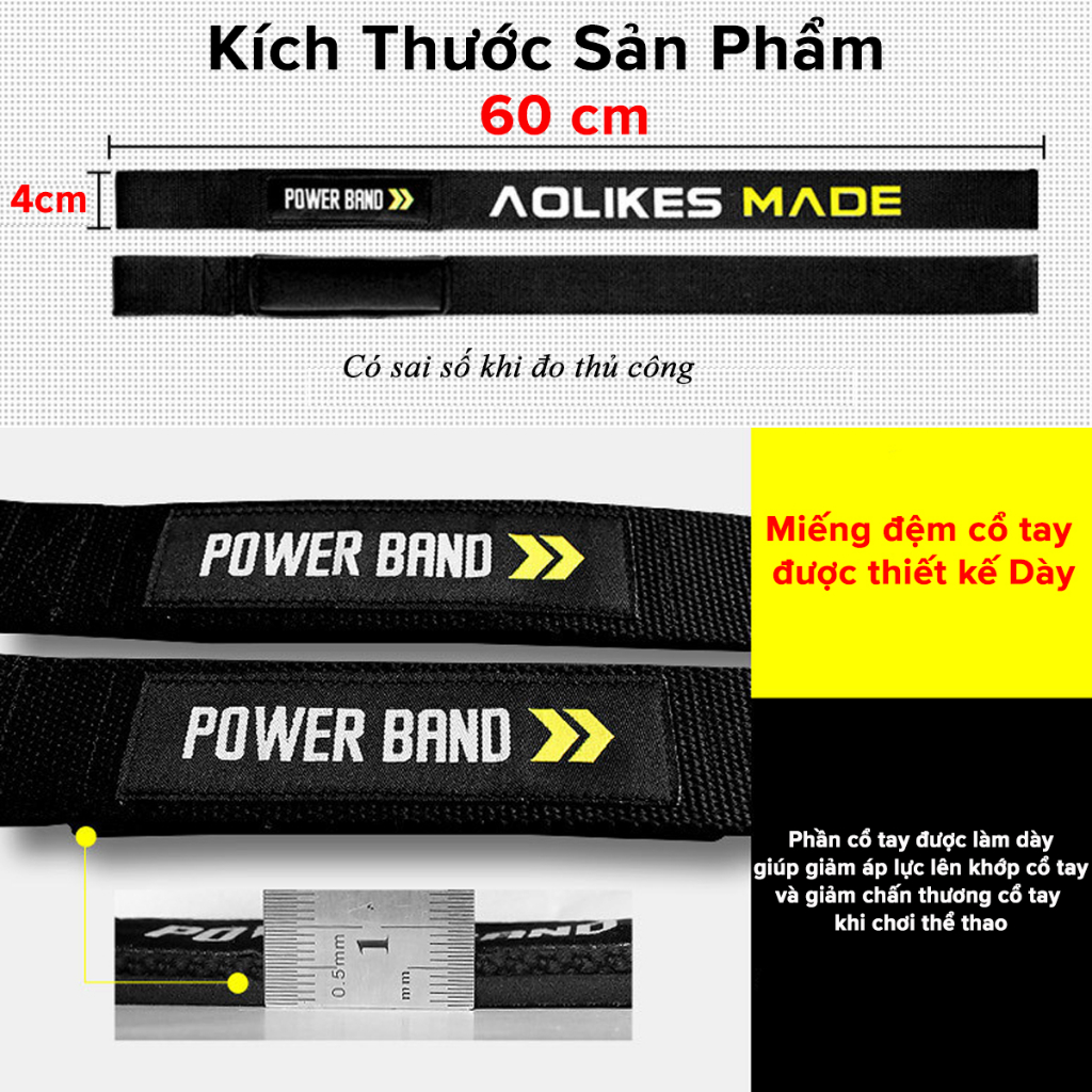 Dây Kéo Lưng Lifting Straps Hỗ Trợ Các Bài Tập Kéo Khi Thể Hình, Tập Gym AOLIKES AL 7637  Chính Hãng Aolikes