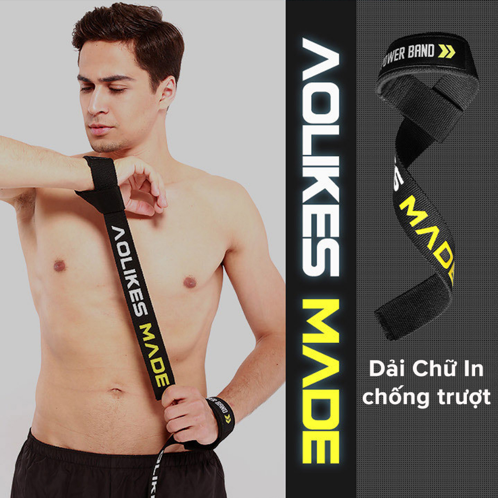 Dây Kéo Lưng Lifting Straps Hỗ Trợ Các Bài Tập Kéo Khi Thể Hình, Tập Gym AOLIKES AL 7637  Chính Hãng Aolikes