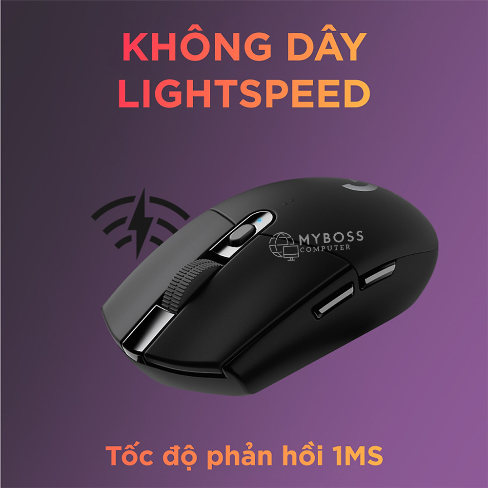 Chuột Gaming Logitech Không Dây G304 Wireless - Siêu Nhẹ, 6 Nút Lập Trình, Pin 250h, BH 24 Tháng Chính Hãng