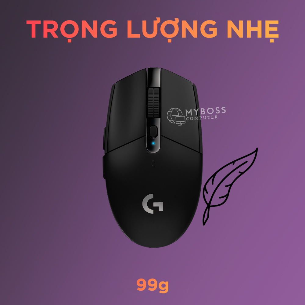 Chuột Gaming Logitech Không Dây G304 Wireless - Siêu Nhẹ, 6 Nút Lập Trình, Pin 250h, BH 24 Tháng Chính Hãng