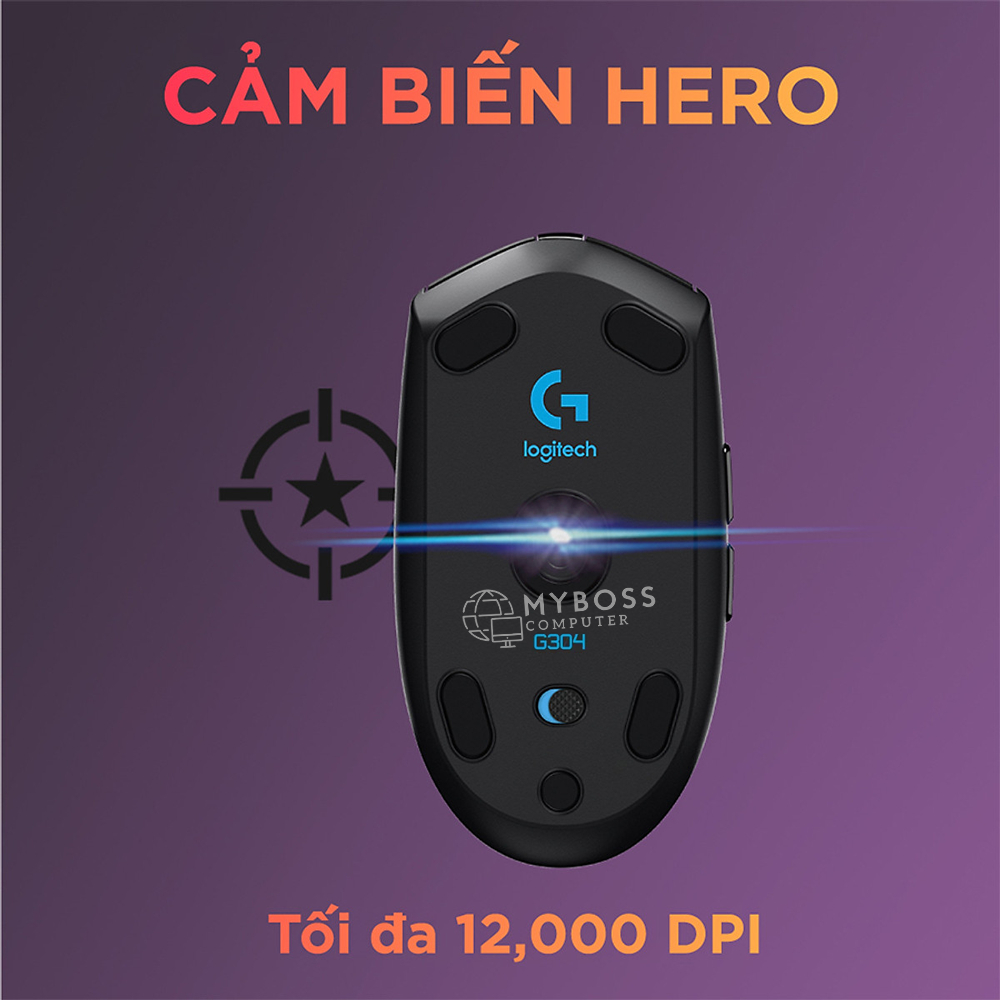 Chuột Gaming Logitech Không Dây G304 Wireless - Siêu Nhẹ, 6 Nút Lập Trình, Pin 250h, BH 24 Tháng Chính Hãng