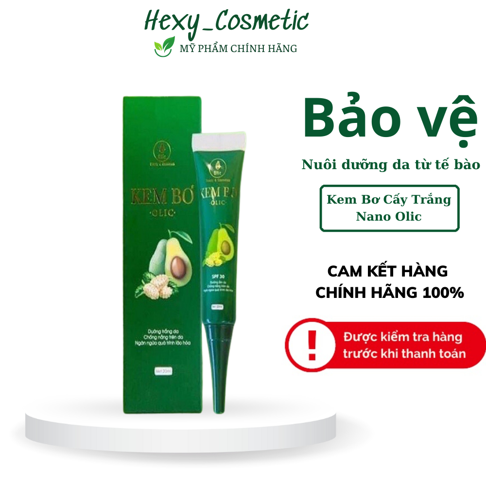 Kem bơ cấy trắng Nano Olic , Kem bơ Olic 20ml chính hãng dưỡng da chuyên sâu từ bên trong