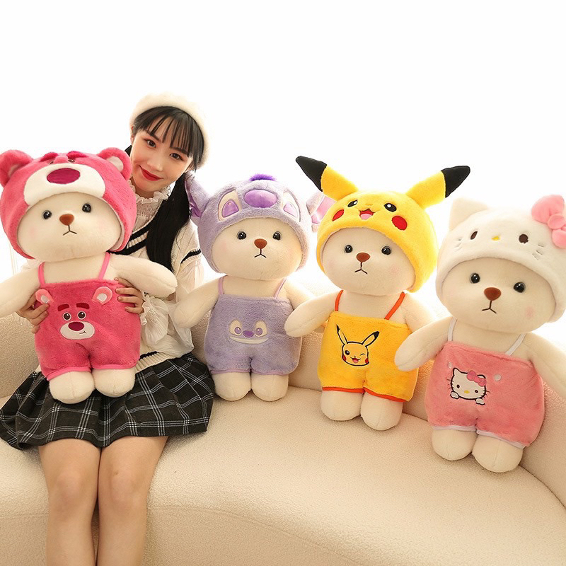 Gấu Bông Lêna Cosplay Gấu Dâu Lotso, PKC, Kitty Dễ Thương