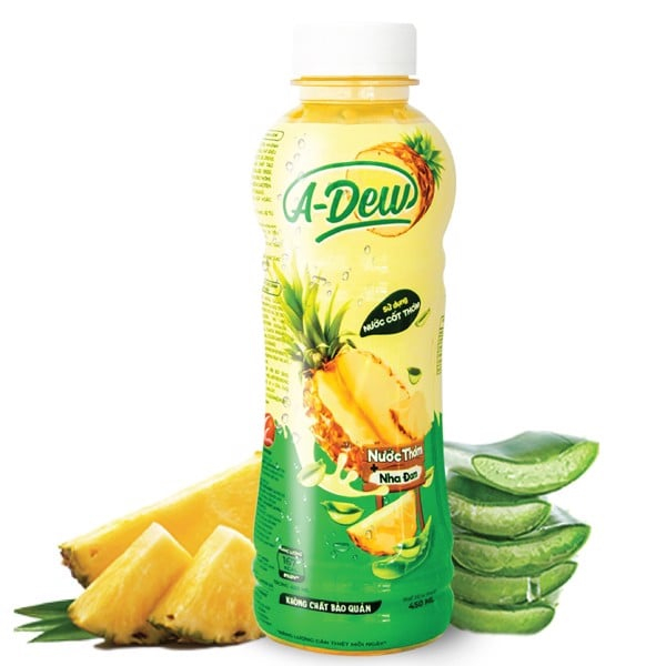 Thùng 24 chai nước trái cây A-DEW thơm nha đam 450ml / Lốc 6 chai nước trái cây A DEW thơm nha đam 450ml
