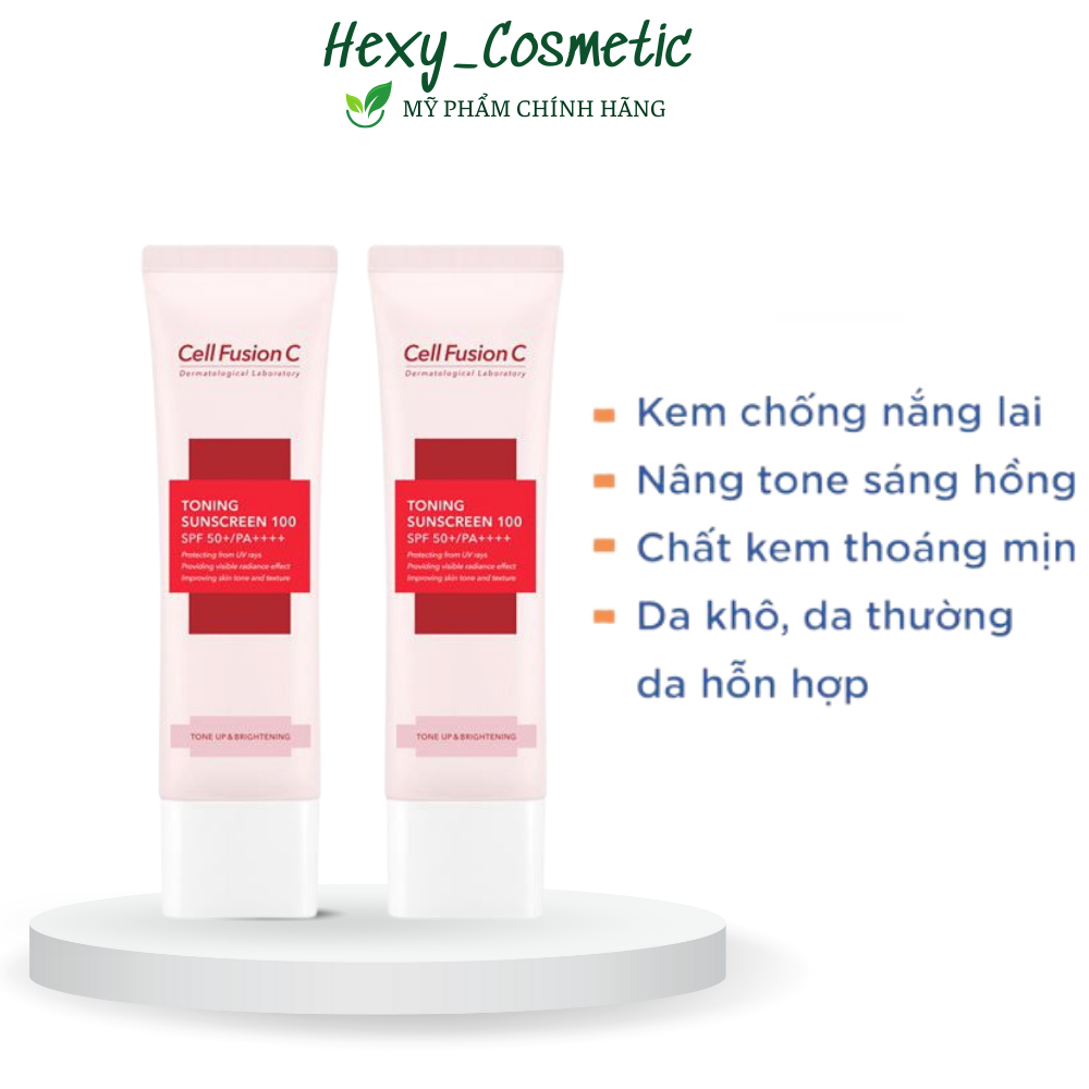 Kem Chống Nắng Dưỡng Trắng Nâng Tone  Sunscreen 100 Cell Fusion C SPF 50+ PA+++ - 50ml