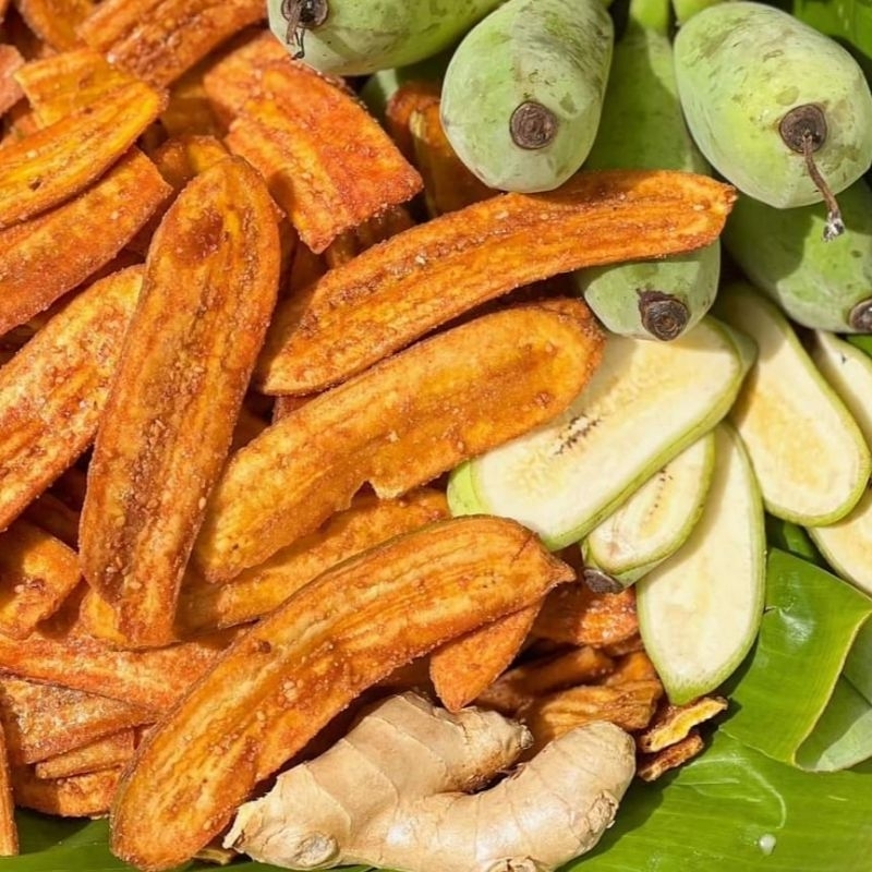 CHUỐI SẤY MÈ GỪNG GIÒN.