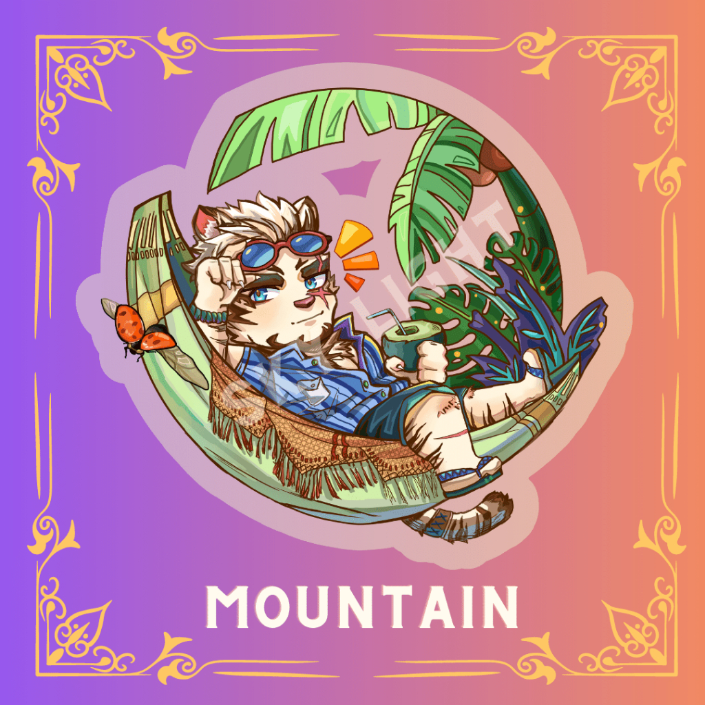 Móc Khóa Rainbow Furry MOUNTAIN / KAMUI / HUNG / FREDDY / VOLIBEAR Concept Summer 2 Lớp Nhựa Mica 6cm