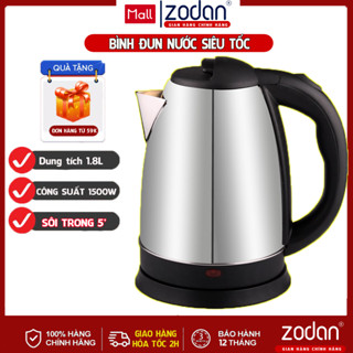 [CÓ VIDEO]Ấm đun nước siêu tốc ZODAN I996 dung tích 1.8L - Bảo Hành 1 Năm