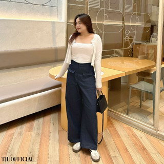 Quần jeans BIGSIZE ống rộng cạp cao tôn dáng, có túi GIGI JEANS (+10% phí sàn) (T-Ju thiết kế)