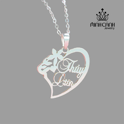 Dây Chuyền Hình Trái Tim Khắc Chữ - Minh Canh Jewelry
