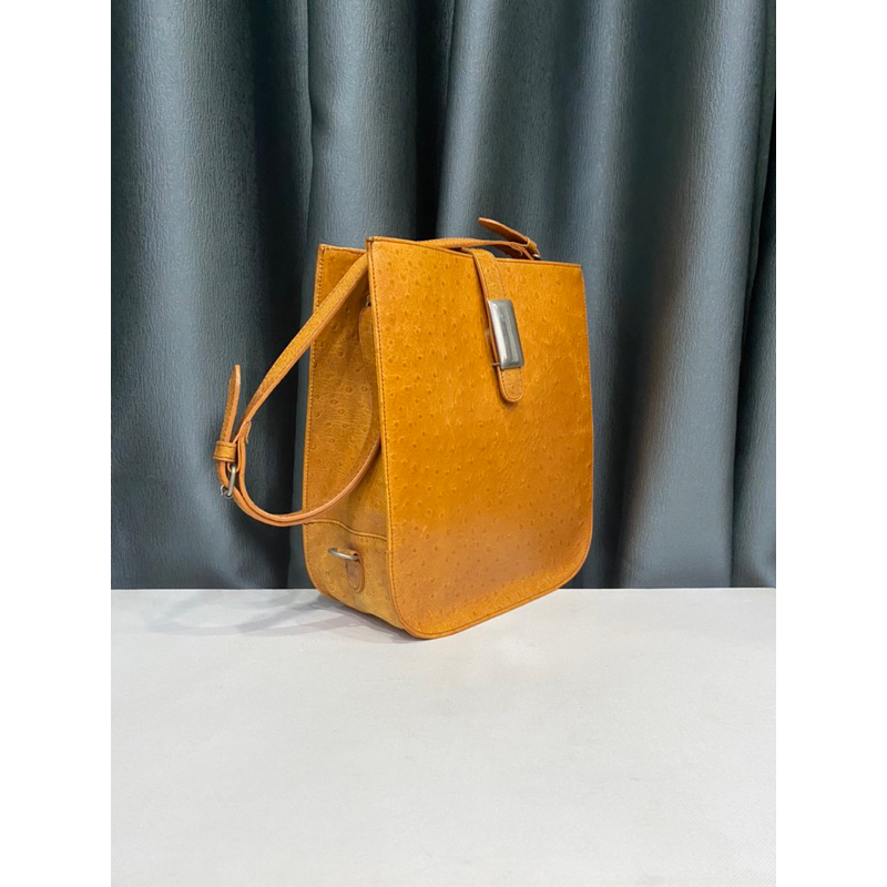 Túi si dáng độc lạ nhập Nhật da bò dập vân đà điểu