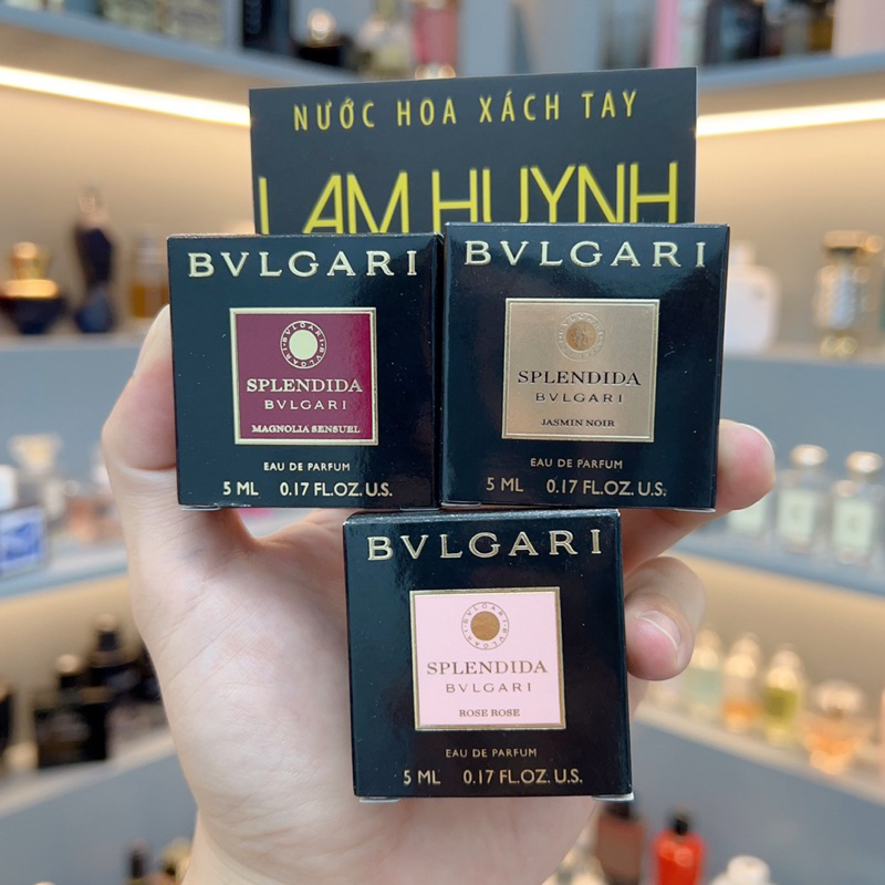 Nước hoa mini BVL SPLENDIDA MAGNOLIA SENSUEL - JASMIN NOIR - ROSE ROSE 5ml