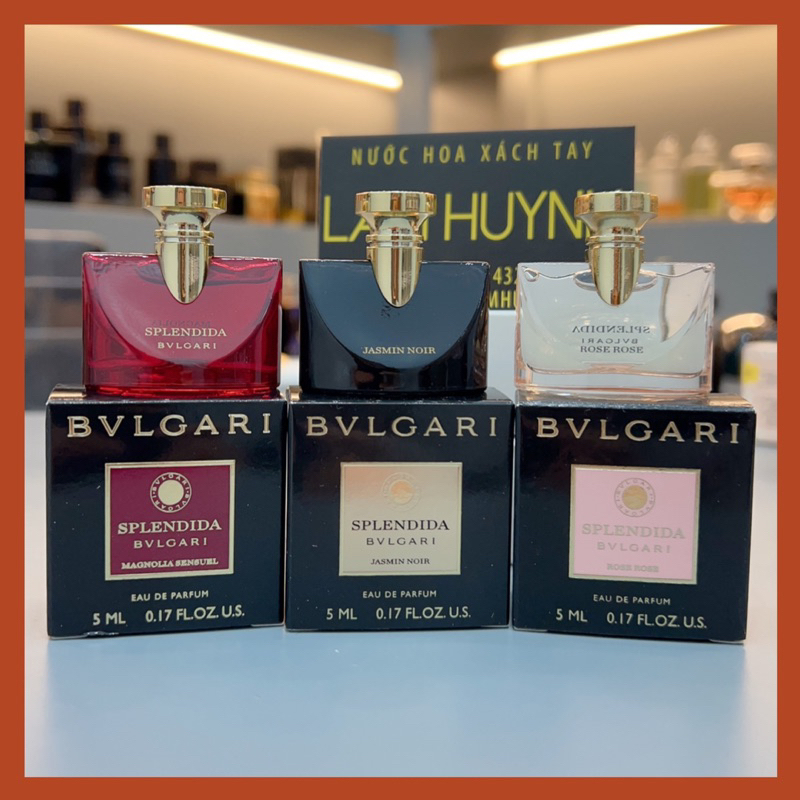 Nước hoa mini BVL SPLENDIDA MAGNOLIA SENSUEL - JASMIN NOIR - ROSE ROSE 5ml