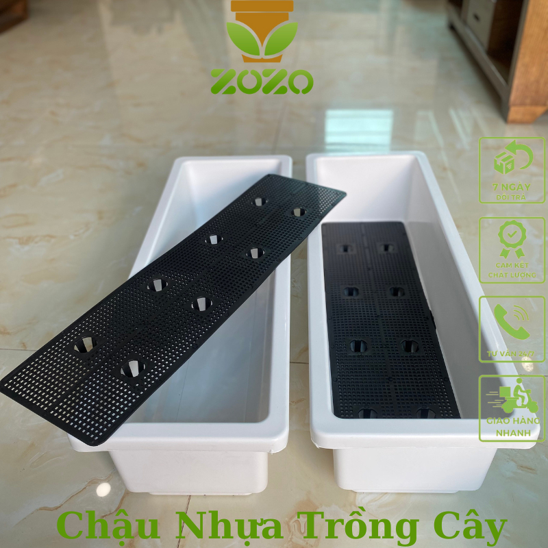 5 Chậu nhựa trồng rau dài ZOZO thông minh hình chữ nhật hàng loại 1 SIZE 48CM-COMBO 05 CHẬU