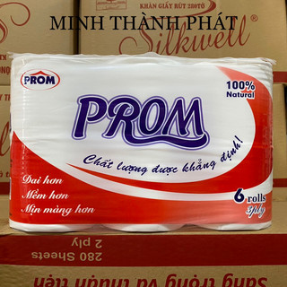 Giấy Vệ Sinh Prom 3 Lớp 6 Cuộn Mềm Mịn Nhật Bản