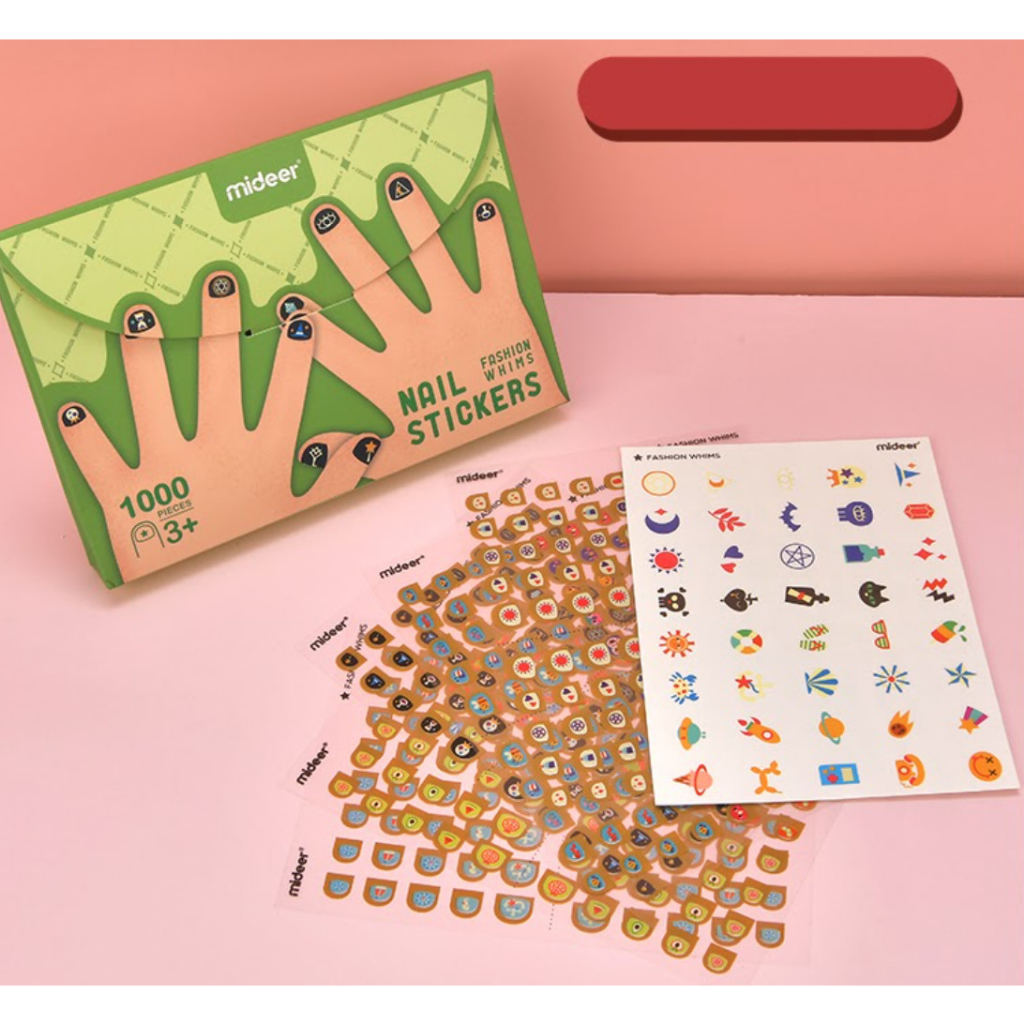 Sticker dán móng tay cho bé Mideer Nail stickers Mideer 4 mẫu miếng dán móng tay giả cho bé gái