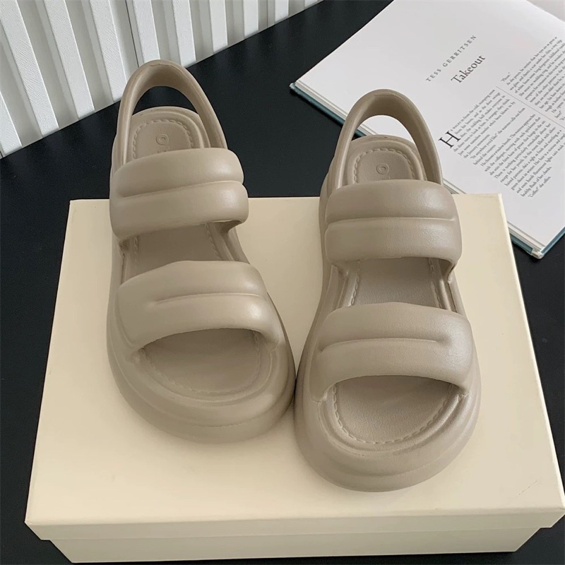 Tăng 1 size Sandal đế cao 5cm chống thấm nước ulzzang dành cho nữ