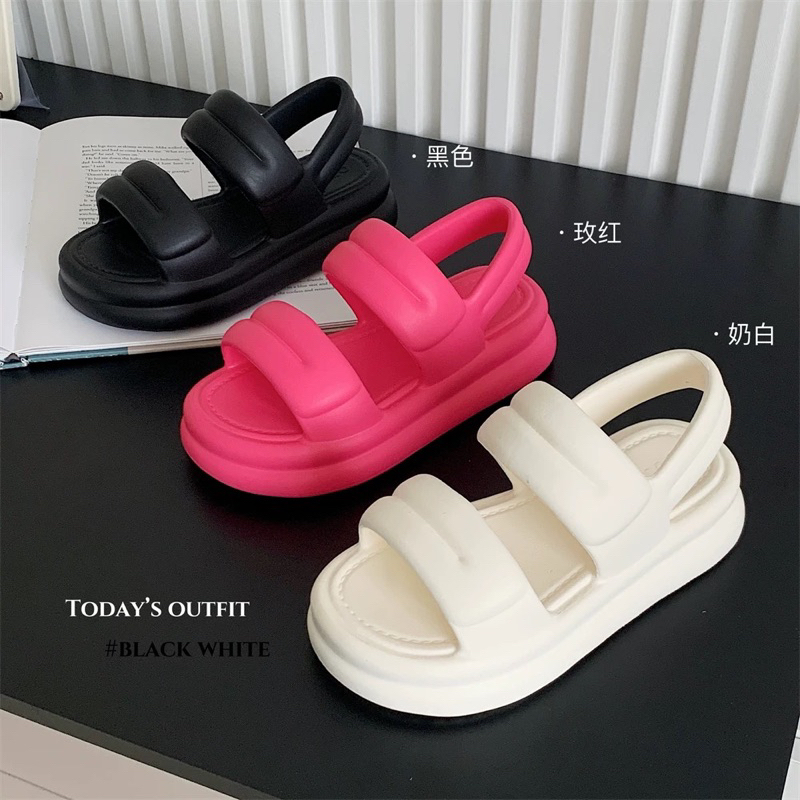 Tăng 1 size Sandal đế cao 5cm chống thấm nước ulzzang dành cho nữ