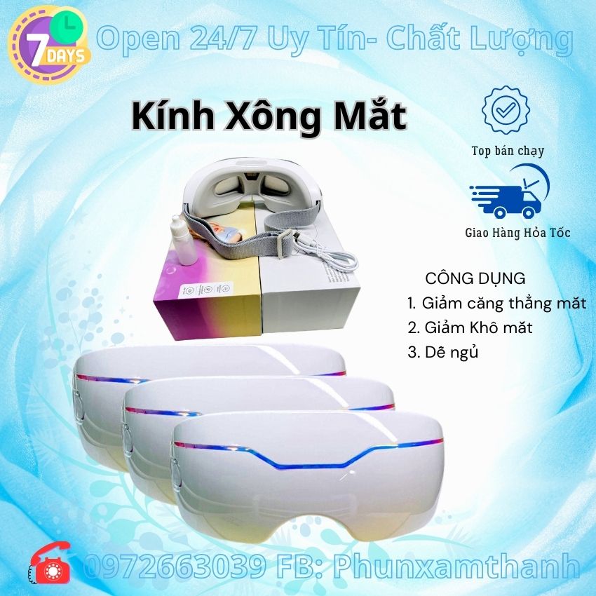 Kính Xông Mắt Giúp Thư Giãn Mắt, Giảm Căng Thẳng, Dễ Ngủ | Kính Xông Massage Mắt Dùng Trong Spa