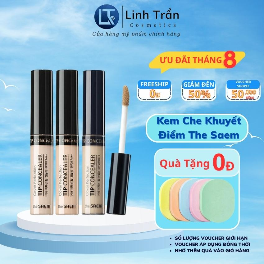 Kem Che Khuyết Điểm Có Chống Nắng Hàn Quốc The Saem Cover Perfection Tip Concealer SPF28/PA++
