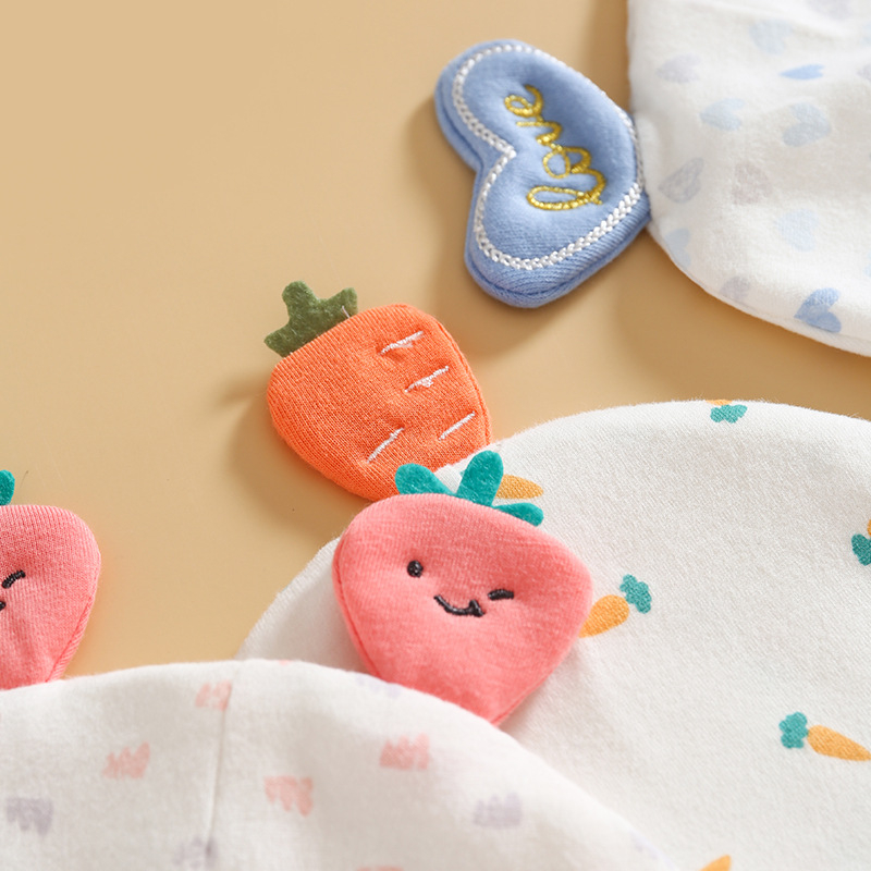 Mũ sơ sinh cho bé vải cotton mềm mại, nón cho bé sơ sinh từ 0 đến 3 tháng tuổi hình hoa quả dễ thương