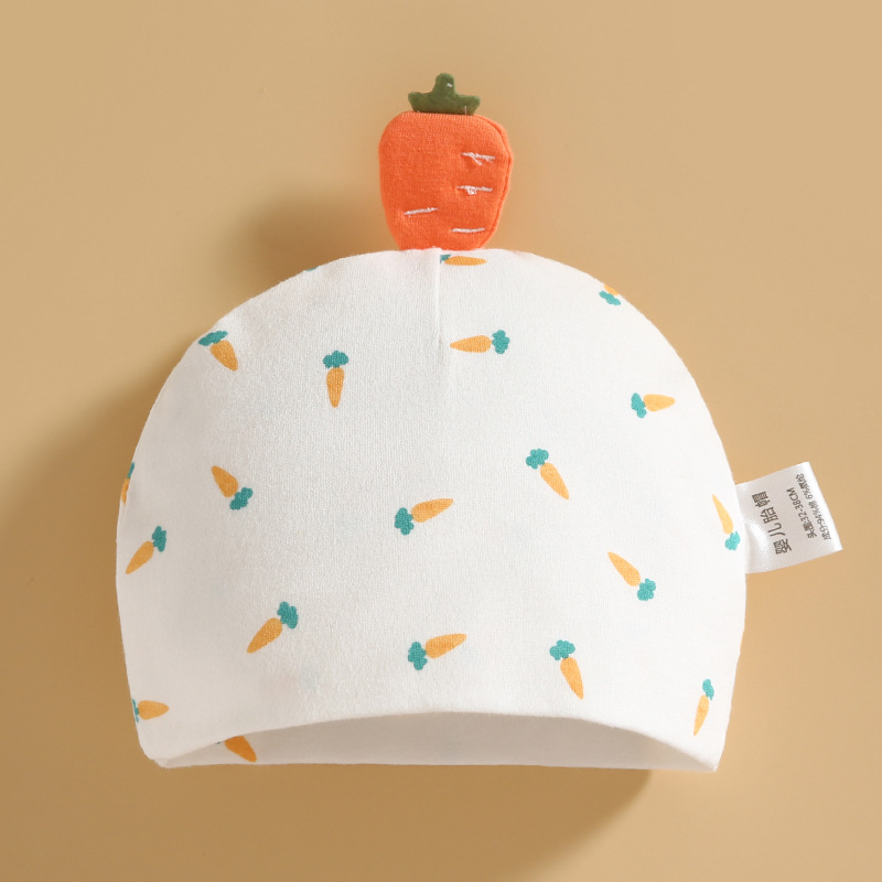 Mũ sơ sinh cho bé vải cotton mềm mại, nón cho bé sơ sinh từ 0 đến 3 tháng tuổi hình hoa quả dễ thương
